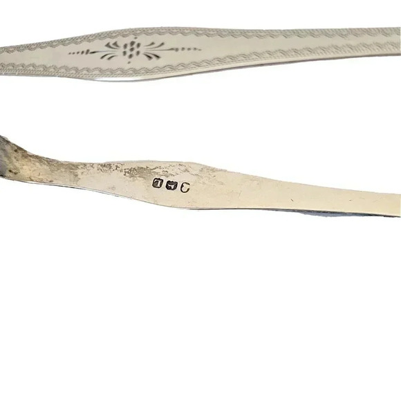 Sterling Silver Sugar Tongs 1806 English Georgian Peter & William Bateman Brite - Picture 3 of 5